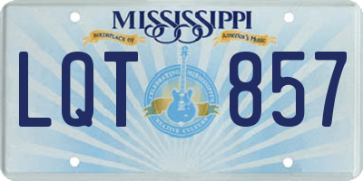 MS license plate LQT857