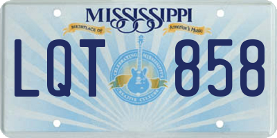 MS license plate LQT858