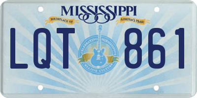 MS license plate LQT861