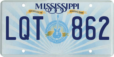 MS license plate LQT862
