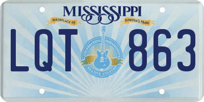 MS license plate LQT863