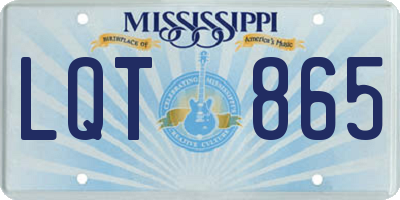 MS license plate LQT865