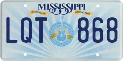 MS license plate LQT868
