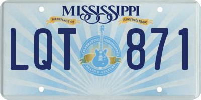MS license plate LQT871
