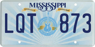 MS license plate LQT873