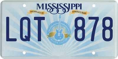 MS license plate LQT878