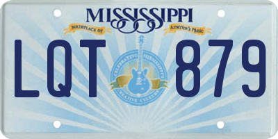 MS license plate LQT879
