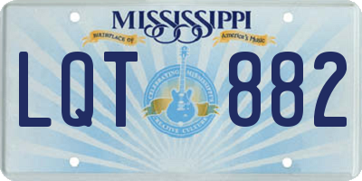 MS license plate LQT882