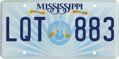 MS license plate LQT883