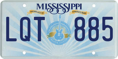 MS license plate LQT885