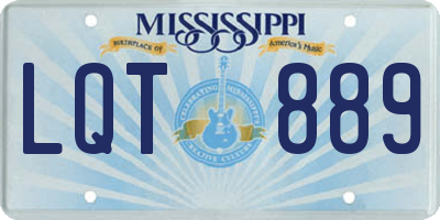 MS license plate LQT889