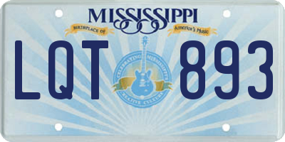 MS license plate LQT893