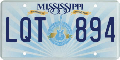 MS license plate LQT894