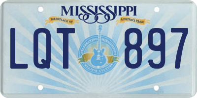 MS license plate LQT897