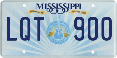 MS license plate LQT900