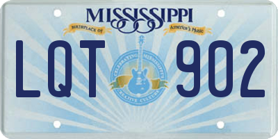 MS license plate LQT902