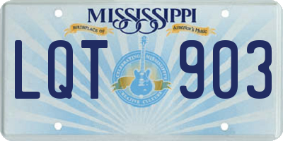 MS license plate LQT903