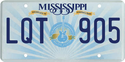 MS license plate LQT905