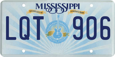 MS license plate LQT906