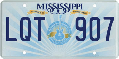 MS license plate LQT907