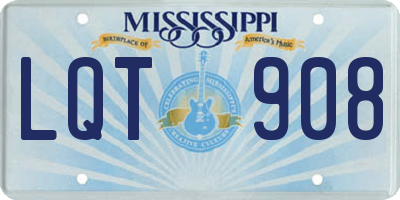 MS license plate LQT908