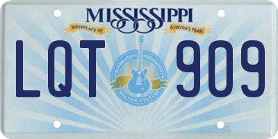 MS license plate LQT909