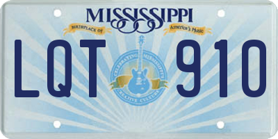 MS license plate LQT910