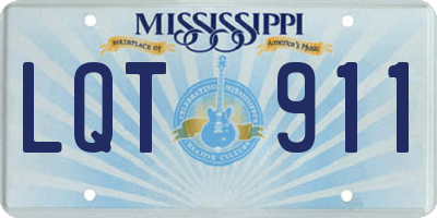 MS license plate LQT911