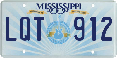 MS license plate LQT912