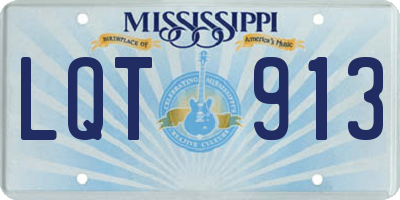 MS license plate LQT913