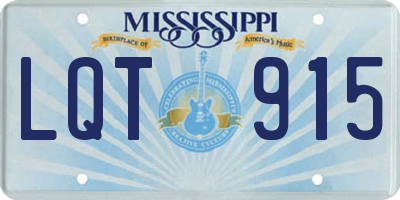 MS license plate LQT915
