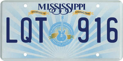 MS license plate LQT916