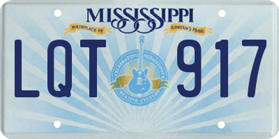 MS license plate LQT917