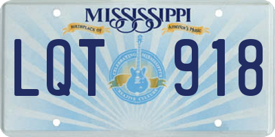 MS license plate LQT918