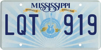 MS license plate LQT919