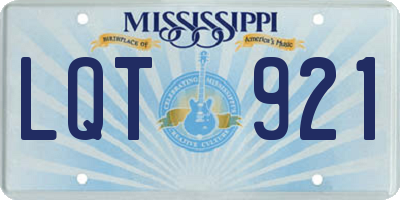 MS license plate LQT921
