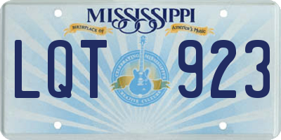 MS license plate LQT923