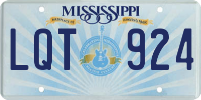 MS license plate LQT924