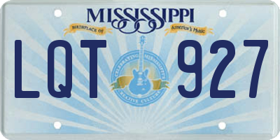 MS license plate LQT927