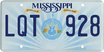 MS license plate LQT928
