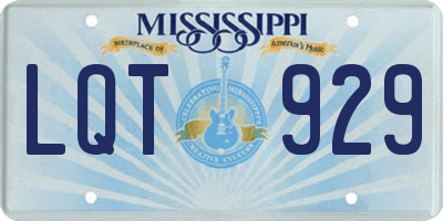 MS license plate LQT929