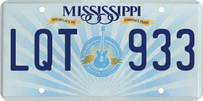 MS license plate LQT933