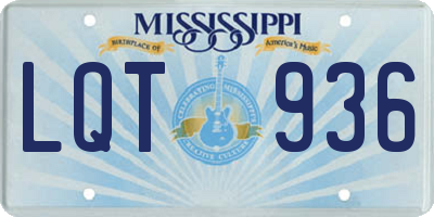 MS license plate LQT936