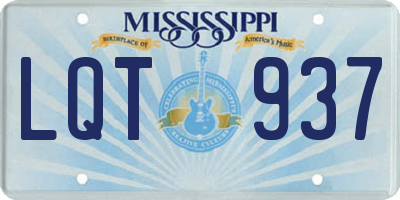 MS license plate LQT937