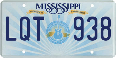 MS license plate LQT938