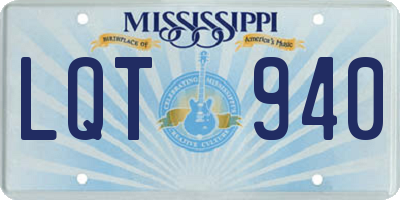 MS license plate LQT940