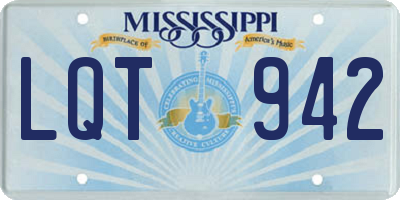 MS license plate LQT942