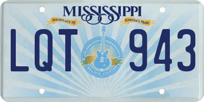 MS license plate LQT943