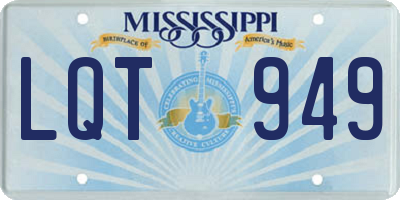 MS license plate LQT949
