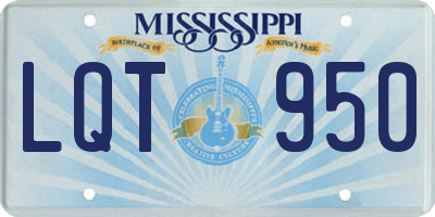 MS license plate LQT950